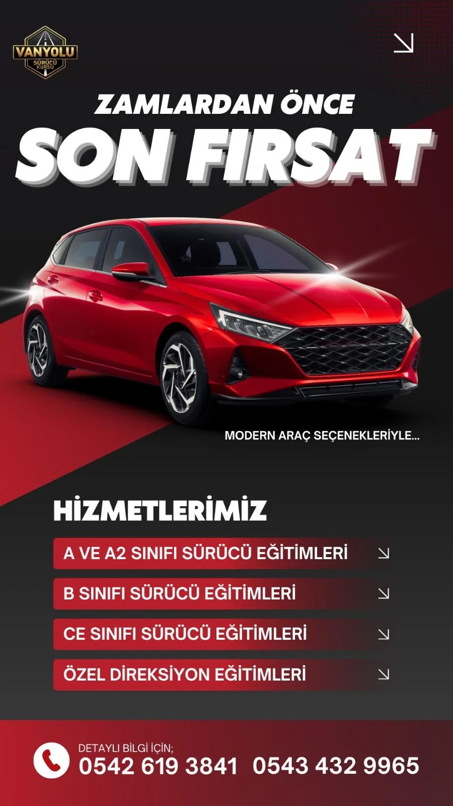 Vanyolu Sürücü Kursu eğitim alanı